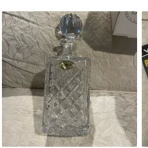 Elegant Silver (glass) decanter/Vase with Intricate Geometric Accents  by Block